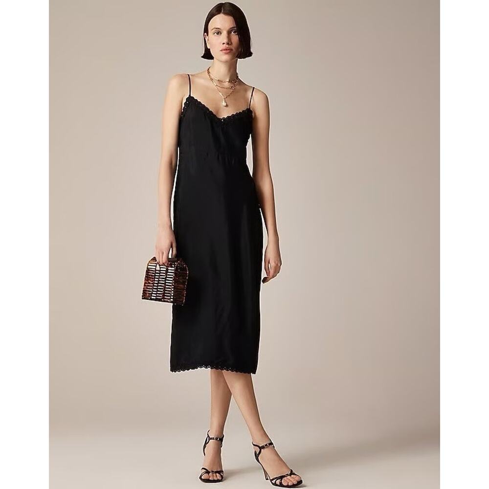 NWT Jcrew Natasha crochet-trim slip dress- size 12